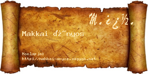Makkai Ányos névjegykártya